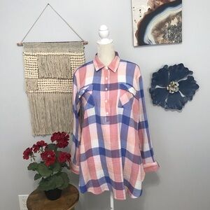 Ingrid and Isabel plaid maternity top